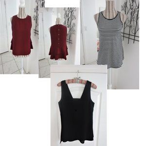 3 For 1 Sleeveless Tops Express Loft Old Navy Size XS New  Striped Tank Ruffle